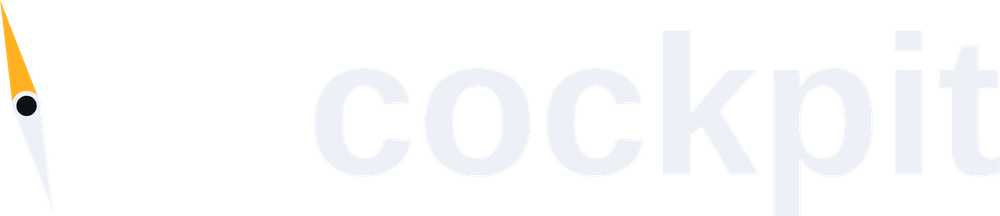 Logo de Cockpit: aguja de brújula y logotipo